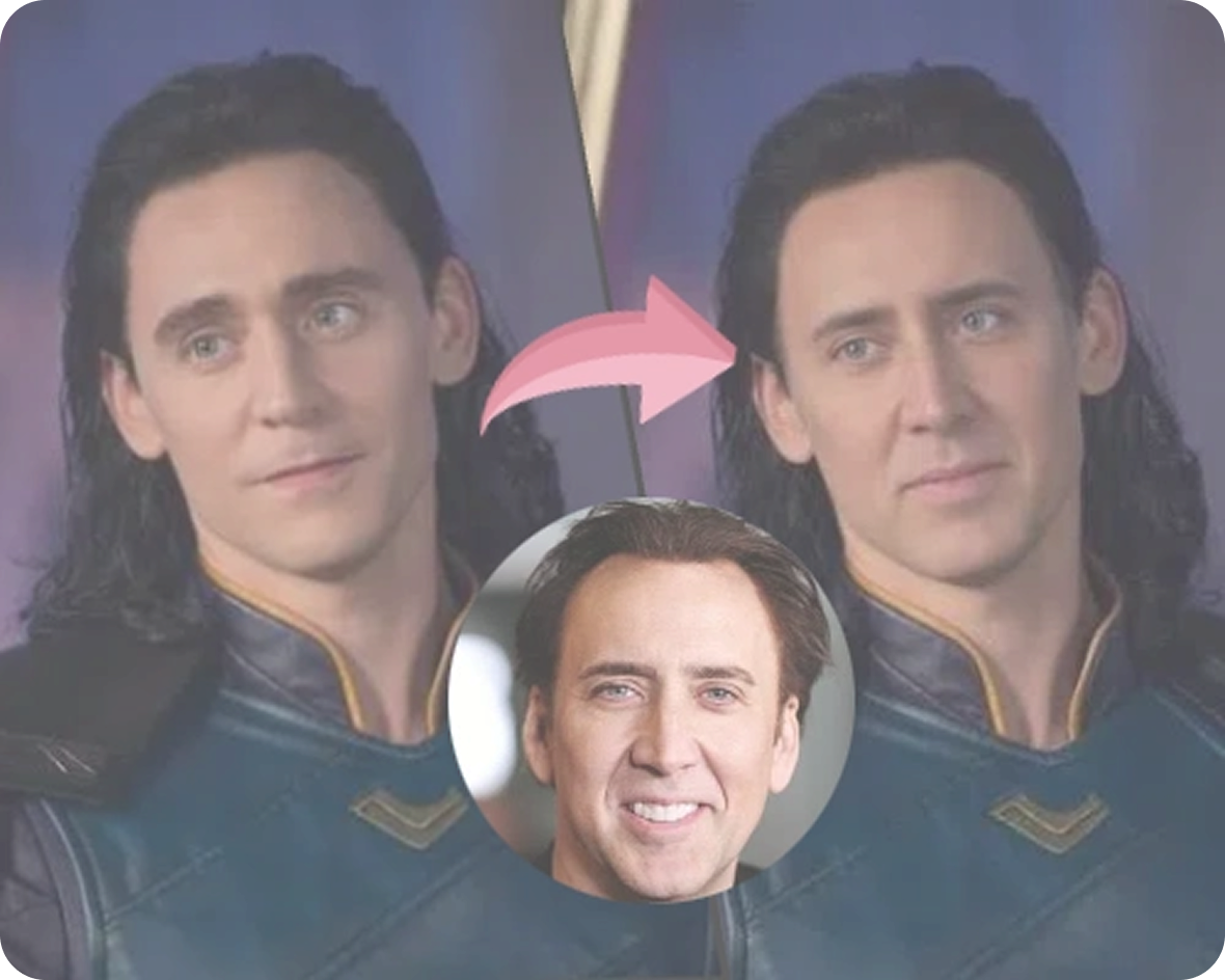 AI face swap example