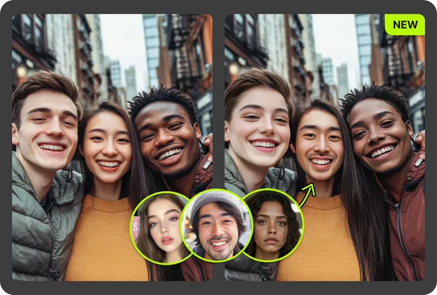 AI face swap example